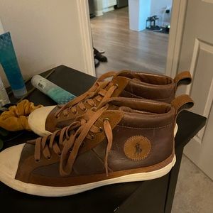 Ralph Lauren Brown Leather High tops (Size 9.5)